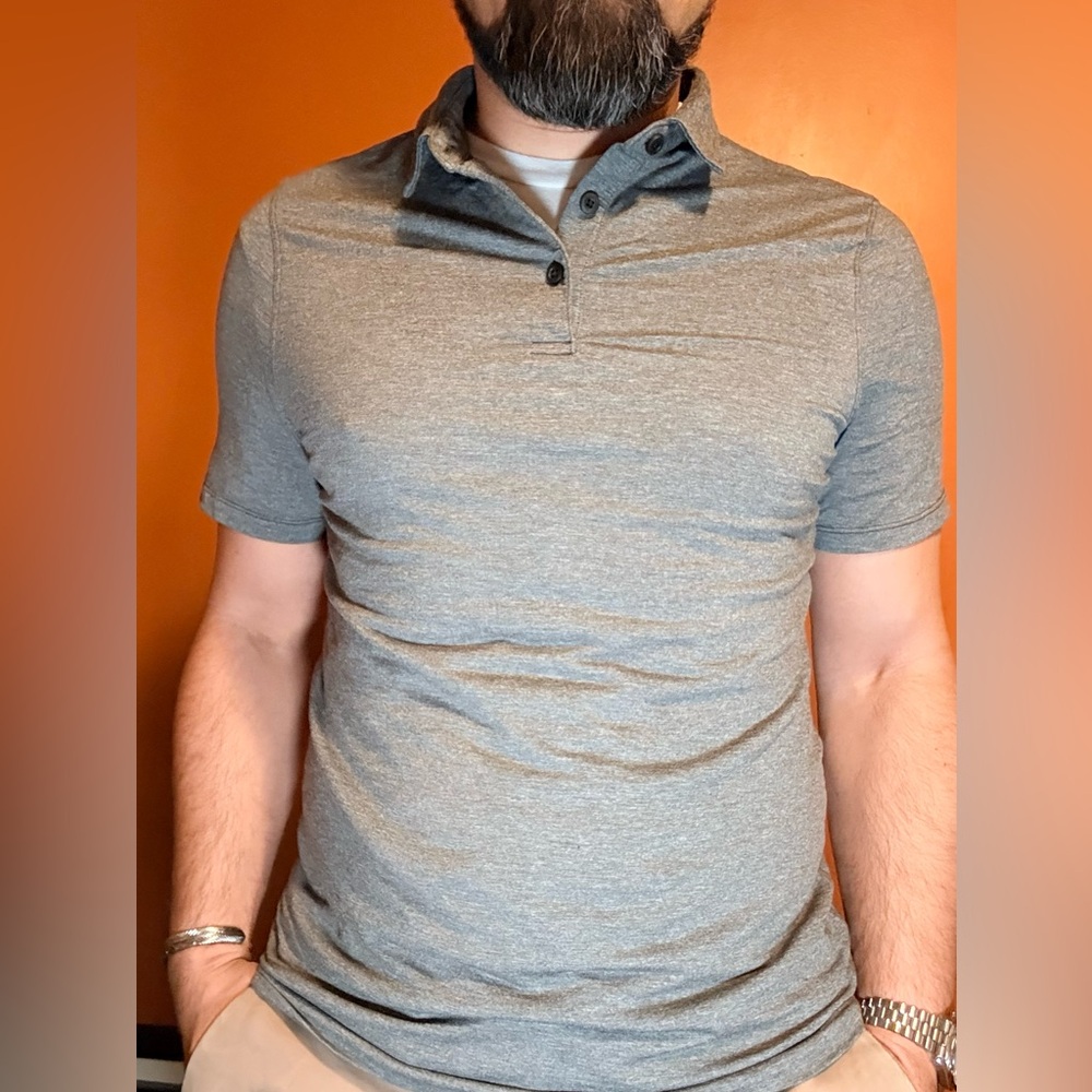 lululemon athletica Heather Gray Men's Polo Shirt